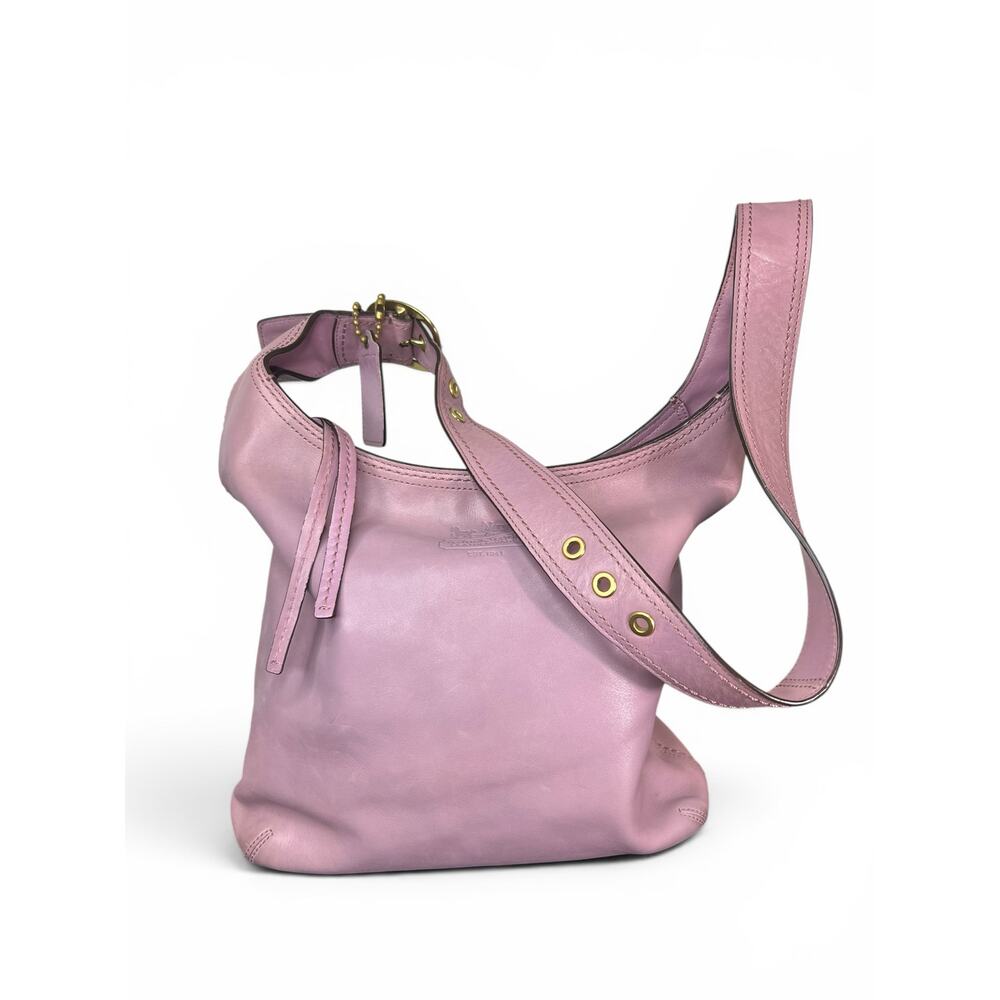 RARE Vintage Coach Bleecker Sophie Lavender Leather Hobo Bag Tattersall 12406 - Picture 6 of 16